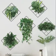 5 Pcs Grass Wall Sticker, 3D Artificial Plant Wall Art,