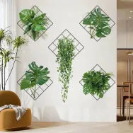 5 Pcs Grass Wall Sticker, 3D Artificial Plant Wall Art,